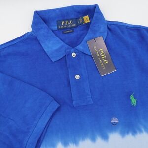 NEW Polo Ralph Lauren Mens‎ Classic Fit Tie Dye Shirt Blue Orange Large Ombre